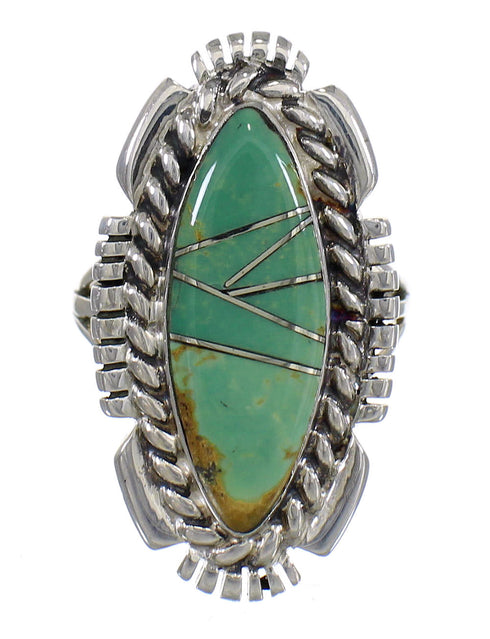 Turquoise And Genuine Sterling Silver Southwest Ring Size 6-3/4 YX86459